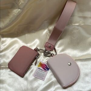 Dual Pouch Wristlet Pink
